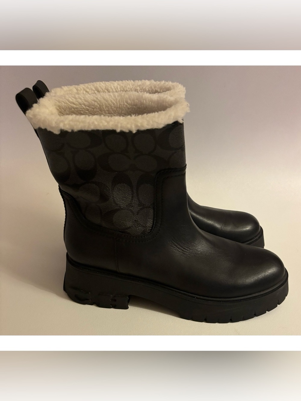 Coach Raina Signature Jacquard Leather Boot Size 8.5~ Pristine - Picture 4 of 9